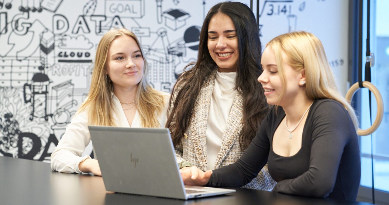 Young female graduate candidates