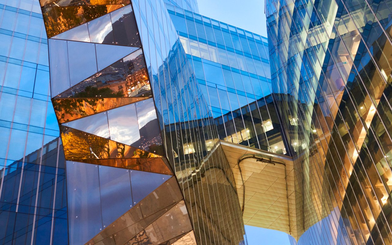 Blue office block