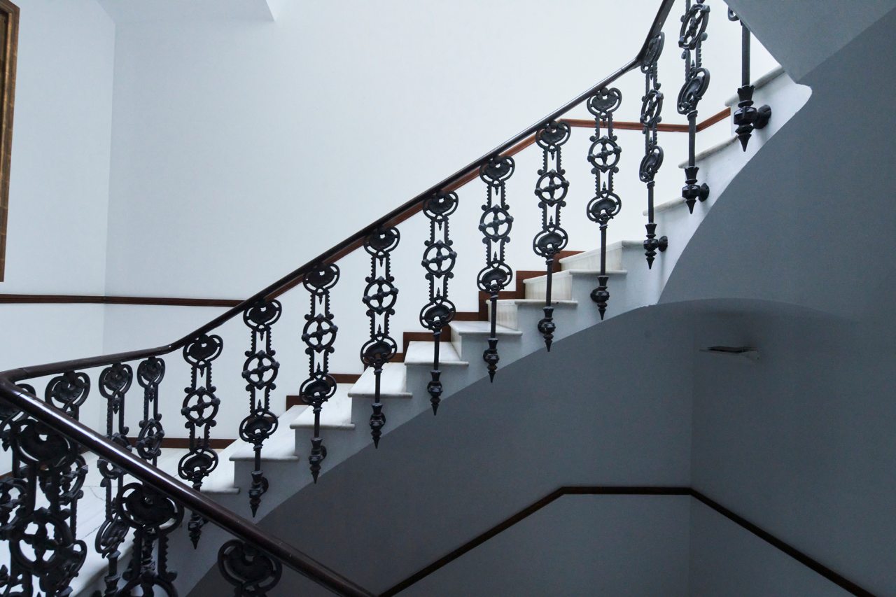Interior staircase of an old building
