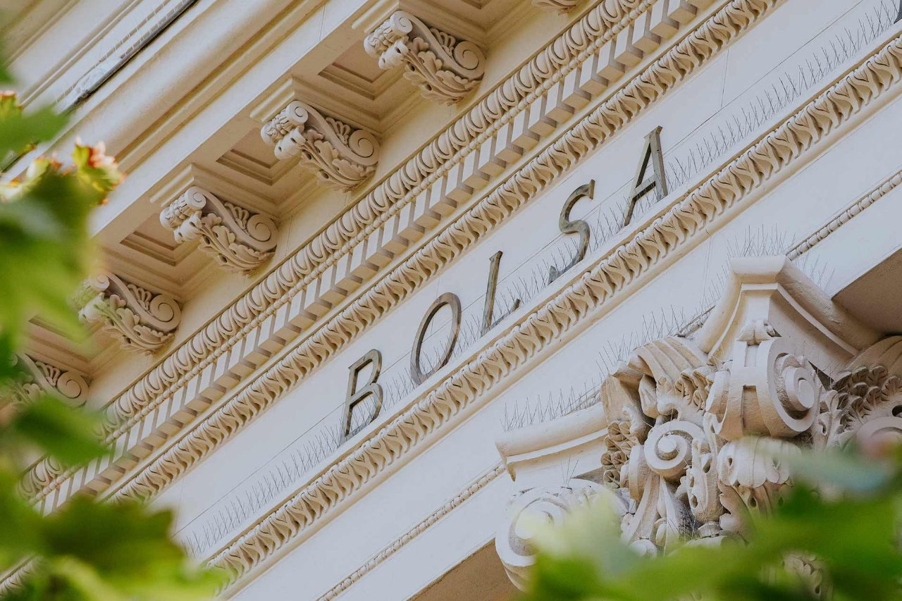 Facade of the Madrid Stock Exchange Palace