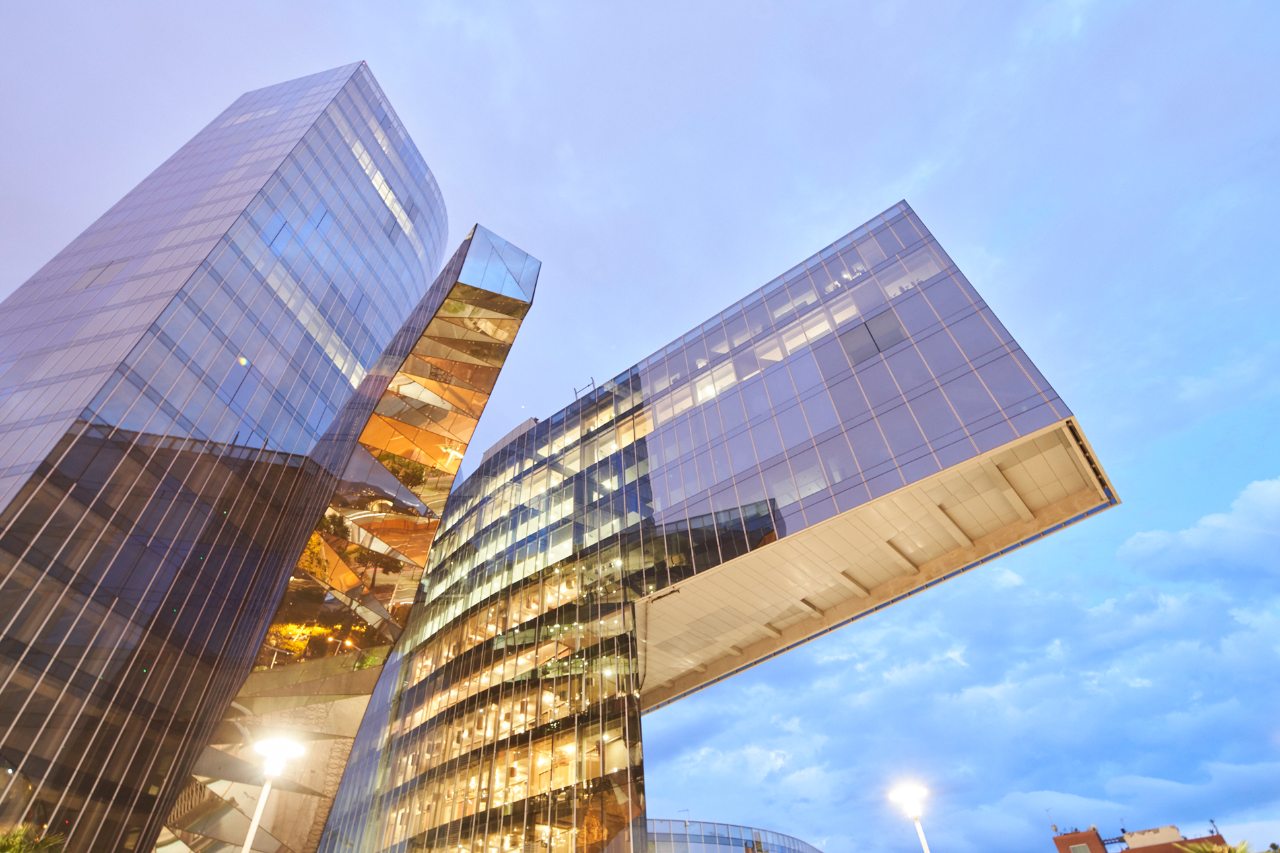 Office building Barcelona sunset