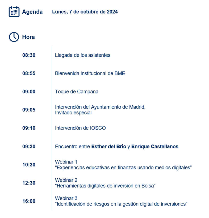 Agenda para el día de la educación financiera