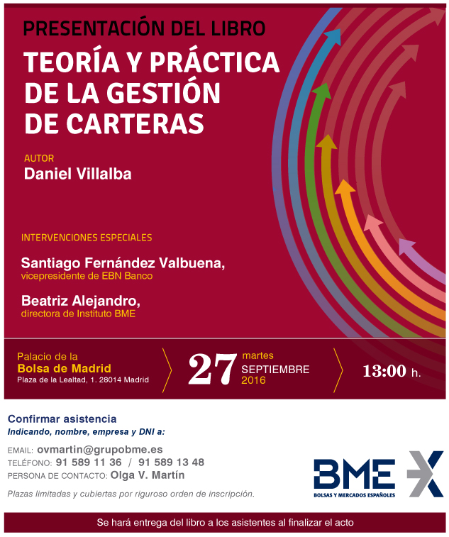 Presentación libro Teoría y Práctica de la Gestión de Carteras de Daniel Villalba